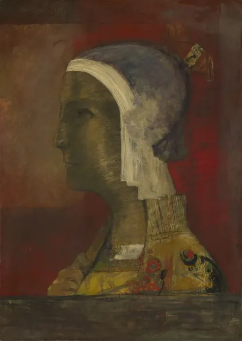 Framed Print : Symbolic Head, c. 1890. Creator: Odilon Redon (French, 1840-1916) Framed Print : Symbolic Head, c. 1890. Creator: Odilon Redon (French, 1840-1916)