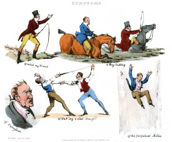 Framed Print : Symptoms of Being Amused, 1822. Artist: Henry Thomas Alken Framed Print : Symptoms of Being Amused, 1822. Artist: Henry Thomas Alken