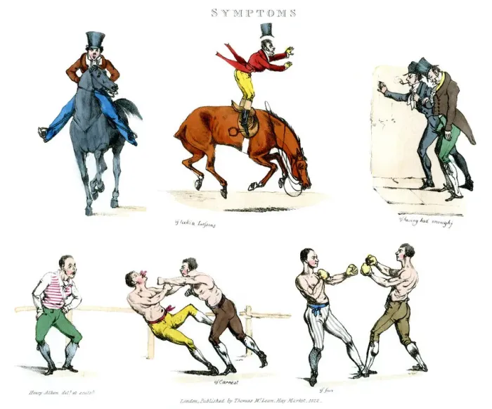 Framed Print : Symptoms of Being Amused, 1822. Artist: Henry Thomas Alken Framed Print : Symptoms of Being Amused, 1822. Artist: Henry Thomas Alken