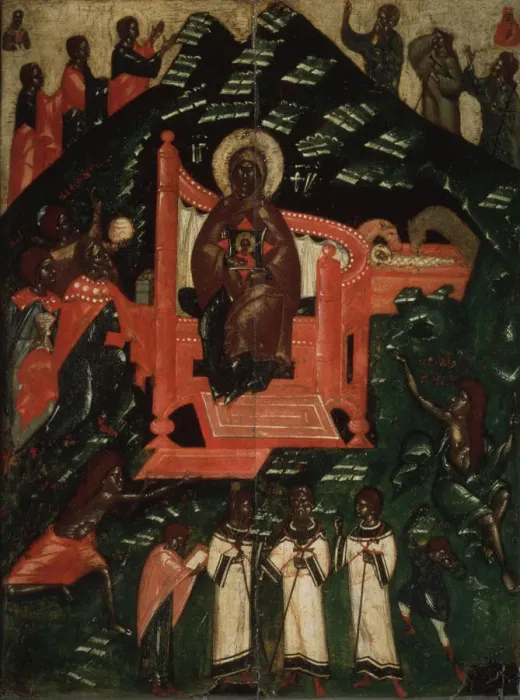 Framed Print : The Synaxis of the Virgin, End of 14th cen Artist: Russian icon