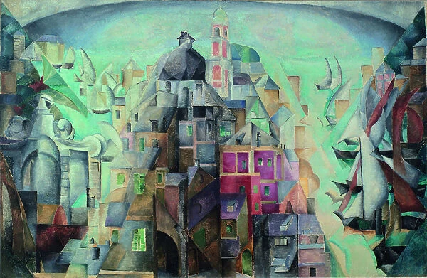 Synthetic view of the city of Diepe, 1912-1913. Artist: Exter, Alexandra Alexandrovna