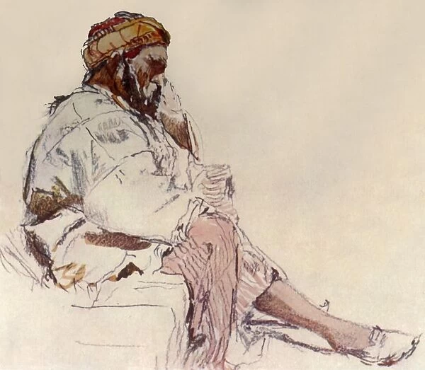 Syrian Peasant Seated: In Profile, 1902. Creator: John Fulleylove