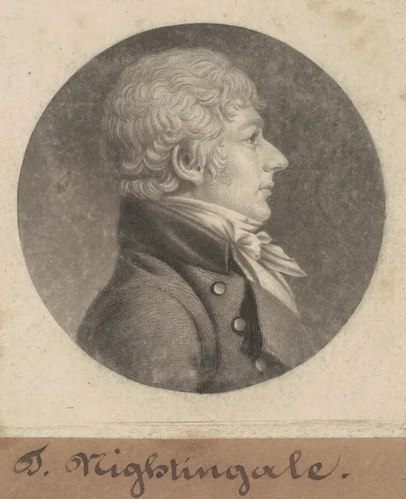 Framed Print : T. Nightingale, 1801. Creator: Charles Balthazar Julien Fevret de Saint-Memin Framed Print : T. Nightingale, 1801. Creator: Charles Balthazar Julien Fevret de Saint-Memin