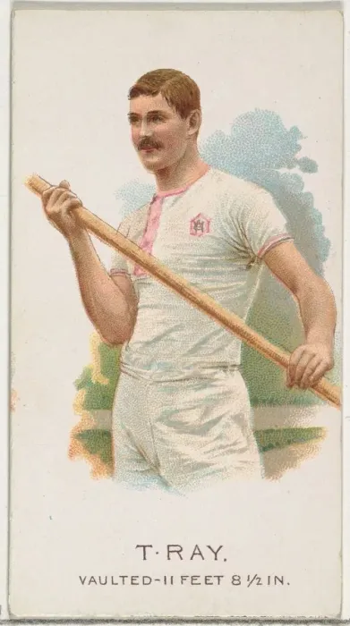 Framed Print : T. Ray, Pole Vaulter, from Worlds Champions, Series 2 (N29) for Allen & Framed Print : T. Ray, Pole Vaulter, from Worlds Champions, Series 2 (N29) for Allen &