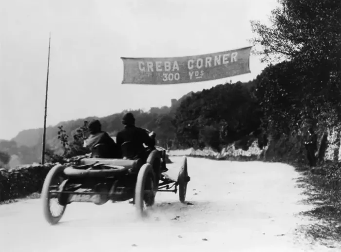 Framed Print : T Thornycroft in a Thornycroft car in a TT race, 1908 Framed Print : T Thornycroft in a Thornycroft car in a TT race, 1908