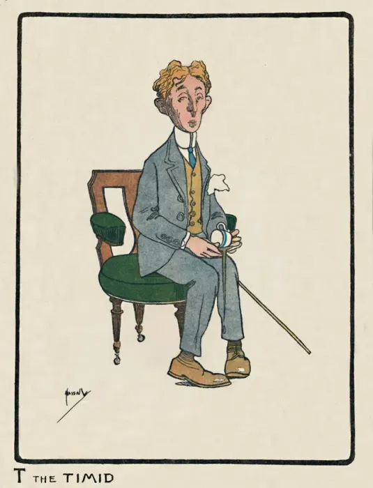 Framed Print : T the Timid, 1903. Artist: John Hassall Framed Print : T the Timid, 1903. Artist: John Hassall