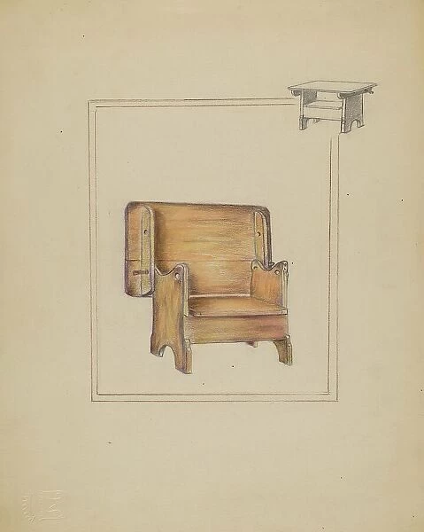 Table (Bench or Chair Combination), 1935 / 1942. Creator: Bertha Stefano