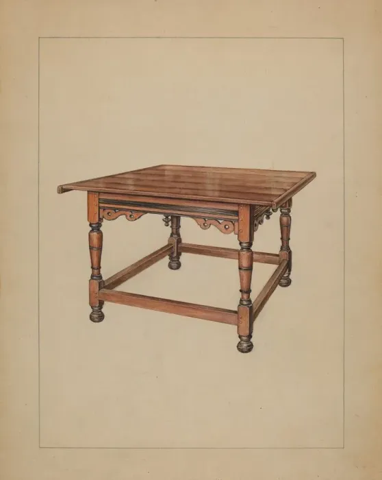 Framed Print : Table, c. 1936. Creator: Lawrence Phillips Framed Print : Table, c. 1936. Creator: Lawrence Phillips