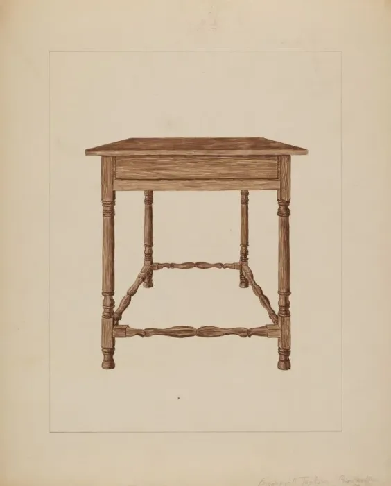 Framed Print : Table, c. 1937. Creator: Frederick Jackson Framed Print : Table, c. 1937. Creator: Frederick Jackson