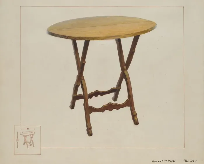 Framed Print : Table, c. 1937. Creator: Vincent P. Rosel Framed Print : Table, c. 1937. Creator: Vincent P. Rosel