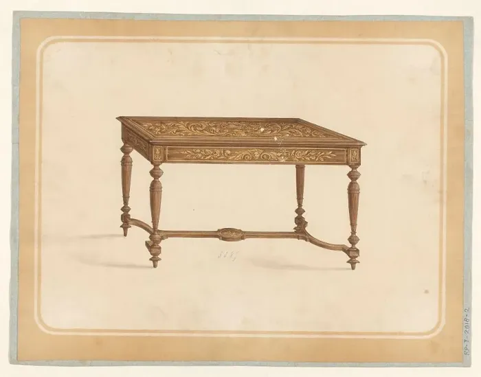 Framed Print : Table, c.1835-c.1935. Creator: Anon Framed Print : Table, c.1835-c.1935. Creator: Anon