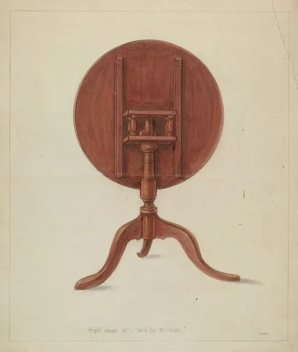 Framed Print : Table (Collapsible), c. 1936. Creator: Franklin C. Moyan Framed Print : Table (Collapsible), c. 1936. Creator: Franklin C. Moyan