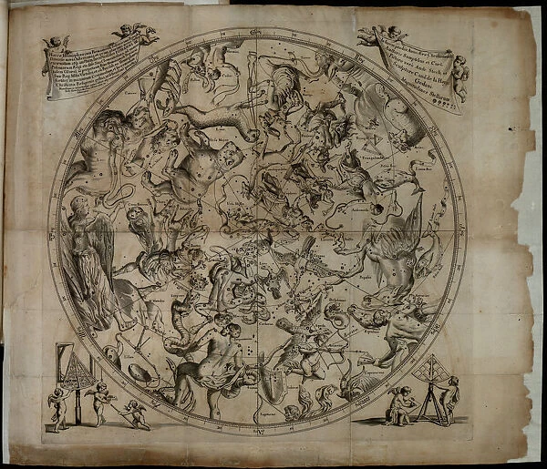 Table of the constellation of the Northern Hemisphere (Firmamentum Sobiescianumsive Uranographia). Artist: Hevelius, Johannes (1611-1687)