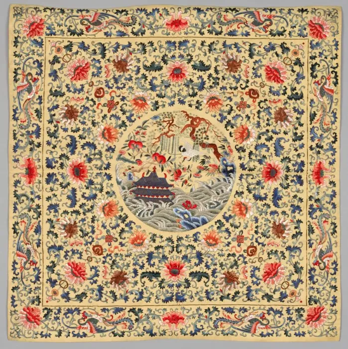 Framed Print : Table Cover, late 1800s. Creator: Unknown Framed Print : Table Cover, late 1800s. Creator: Unknown
