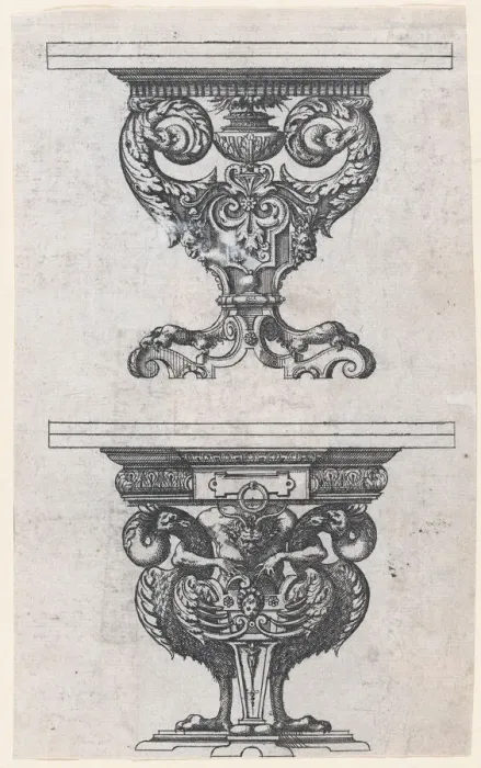Framed Print : Two Table Designs, 1565-70. Creator: Jacques Androuet Du Cerceau Framed Print : Two Table Designs, 1565-70. Creator: Jacques Androuet Du Cerceau