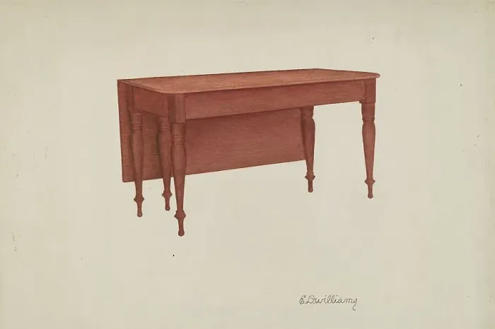 Framed Print : Table (Dining?), 1935 / 1942. Creator: Edward D. Williams Framed Print : Table (Dining?), 1935 / 1942. Creator: Edward D. Williams