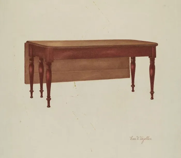 Framed Print : Table (Dining?), 1935 / 1942. Creator: George V. Vezolles