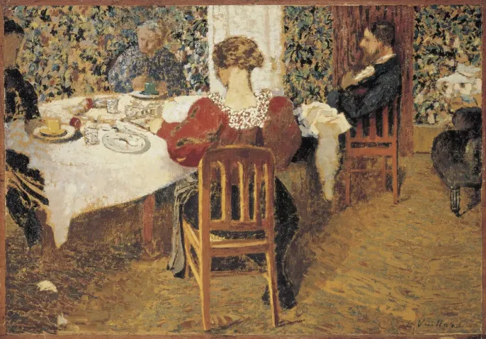 Framed Print : A table (Le Dejeuner), 1892. Artist: Vuillard, Edouard (1868-1940) Framed Print : A table (Le Dejeuner), 1892. Artist: Vuillard, Edouard (1868-1940)