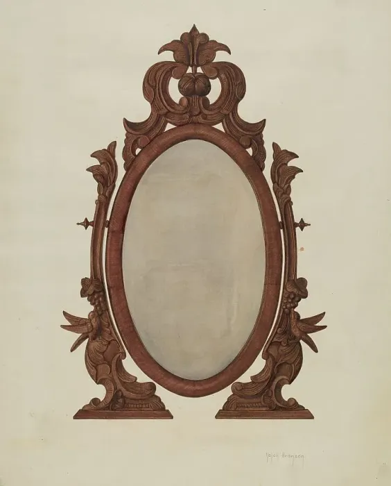 Framed Print : Table Mirror, 1935 / 1942. Creator: Helen Bronson Framed Print : Table Mirror, 1935 / 1942. Creator: Helen Bronson