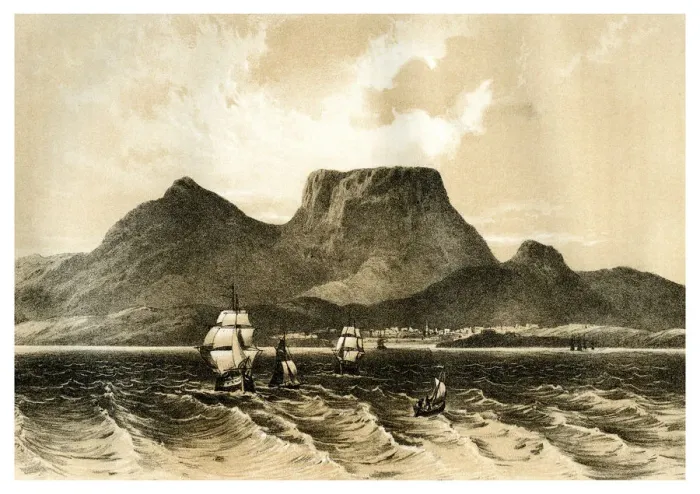 Framed Print : Table Mountain, Cape of Good Hope, South Africa, 1883 Framed Print : Table Mountain, Cape of Good Hope, South Africa, 1883