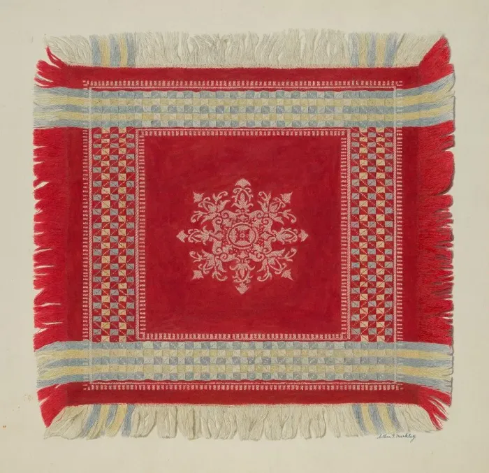 Framed Print : Table Napkin, c. 1940. Creator: Merkley, Arthur G Framed Print : Table Napkin, c. 1940. Creator: Merkley, Arthur G