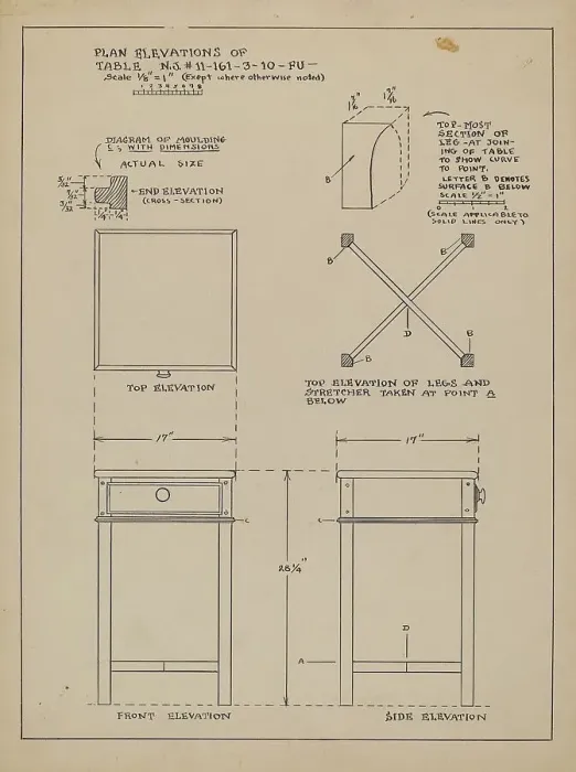 Framed Print : Table (Occassional), c. 1936. Creator: Francis Law Durand Framed Print : Table (Occassional), c. 1936. Creator: Francis Law Durand