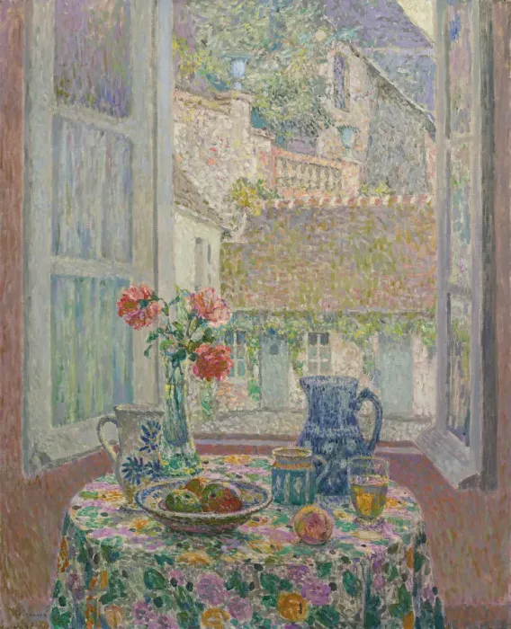 Framed Print : Table overlooking the courtyard, 1926. Artist: Le Sidaner, Henri (1862-1939) Framed Print : Table overlooking the courtyard, 1926. Artist: Le Sidaner, Henri (1862-1939)