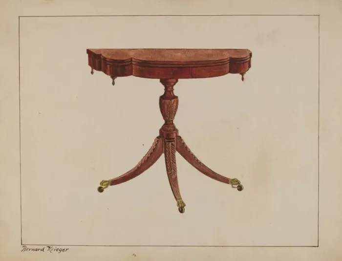 Framed Print : Table (Pedestal), c. 1937. Creator: Bernard Krieger Framed Print : Table (Pedestal), c. 1937. Creator: Bernard Krieger