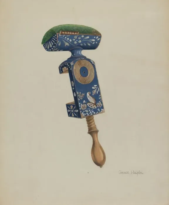 Framed Print : Table Pin Cushion, 1939. Creator: Grace Halpin Framed Print : Table Pin Cushion, 1939. Creator: Grace Halpin