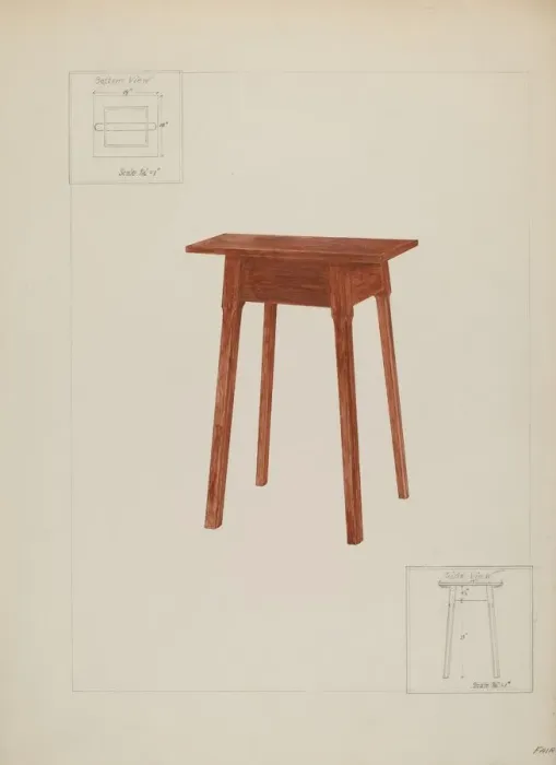 Framed Print : Table, probably 1937. Creator: George Fairbanks Framed Print : Table, probably 1937. Creator: George Fairbanks
