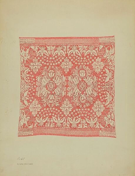 Tablecloth, 1935 / 1942. Creator: Elizabeth Valentine