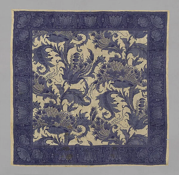 Tablecloth or Bedcover probably titled 'Ragged Poppy', London, 1902. Creator: John Scarrat Rigby. Tablecloth or Bedcover probably titled 'Ragged Poppy', London, 1902. Creator: John Scarrat Rigby