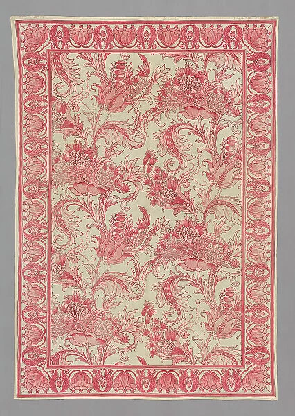 Tablecloth or Bedcover probably titled 'Ragged Poppy', London, 1902. Creator: John Scarrat Rigby. Tablecloth or Bedcover probably titled 'Ragged Poppy', London, 1902. Creator: John Scarrat Rigby