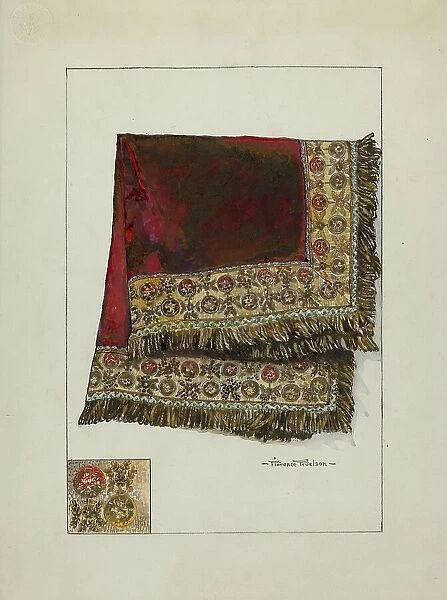 Tablecloth, c. 1937. Creator: Florence Truelson
