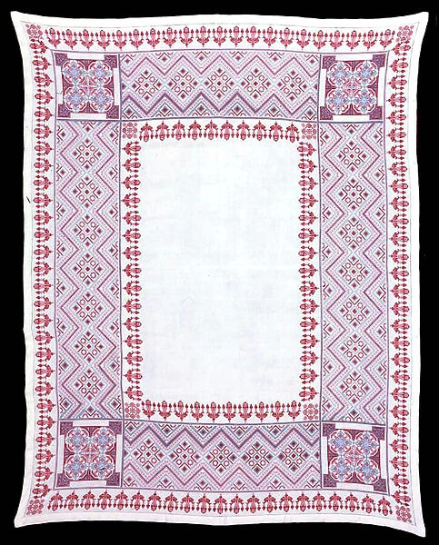 Tablecloth, Ukraine, c. 1860. Creator: Unknown