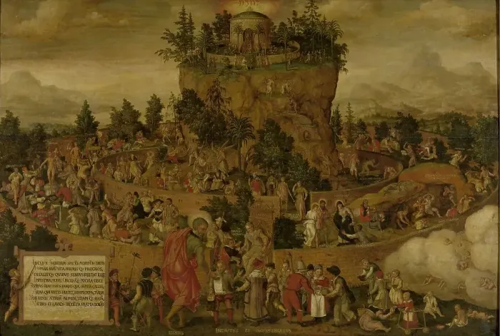 Framed Print : Tabula Cebetis (The Tabula of Cebes or The Journey of Human Life), 1573. Creator: Anon Framed Print : Tabula Cebetis (The Tabula of Cebes or The Journey of Human Life), 1573. Creator: Anon