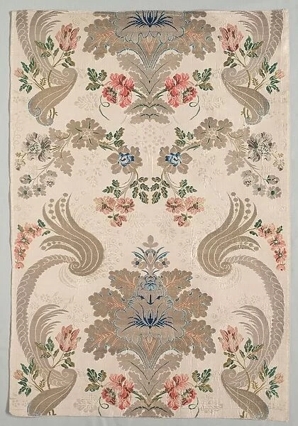 Taffeta, Brocaded, 1700-1750. Creator: Unknown