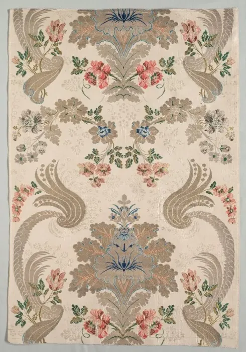 Framed Print : Taffeta, Brocaded, 1700-1750. Creator: Unknown Framed Print : Taffeta, Brocaded, 1700-1750. Creator: Unknown