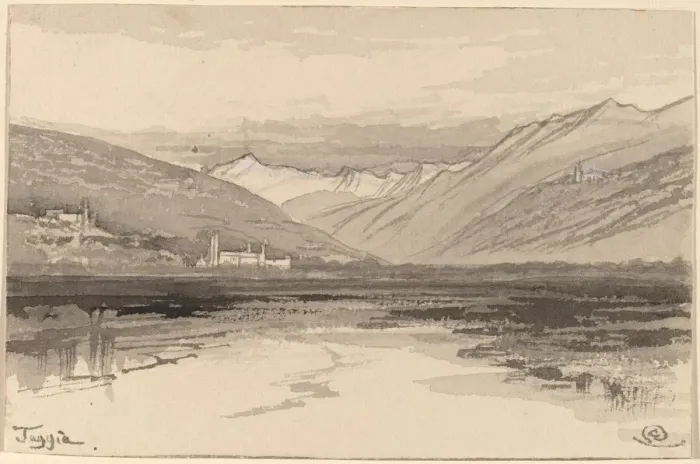 Framed Print : Taggia, 1884 / 1885. Creator: Edward Lear Framed Print : Taggia, 1884 / 1885. Creator: Edward Lear