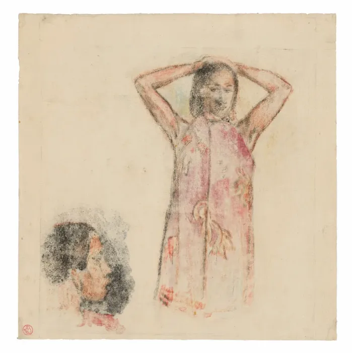 Framed Print : Tahitian Girl in Pink Pareu, 1894. Creator: Paul Gauguin Framed Print : Tahitian Girl in Pink Pareu, 1894. Creator: Paul Gauguin