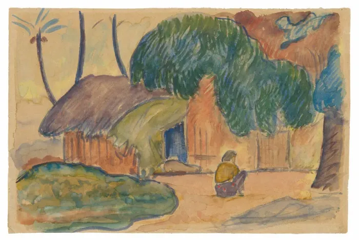 Framed Print : Tahitian Hut, 1891 / 93. Creator: Paul Gauguin Framed Print : Tahitian Hut, 1891 / 93. Creator: Paul Gauguin
