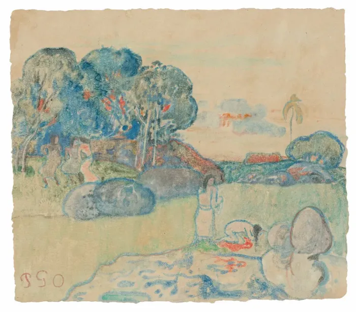 Framed Print : Tahitian Landscape, 1894. Creator: Paul Gauguin