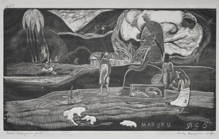 Framed Print : Tahitian Series: Worship. Creator: Paul Gauguin (French, 1848-1903) Framed Print : Tahitian Series: Worship. Creator: Paul Gauguin (French, 1848-1903)