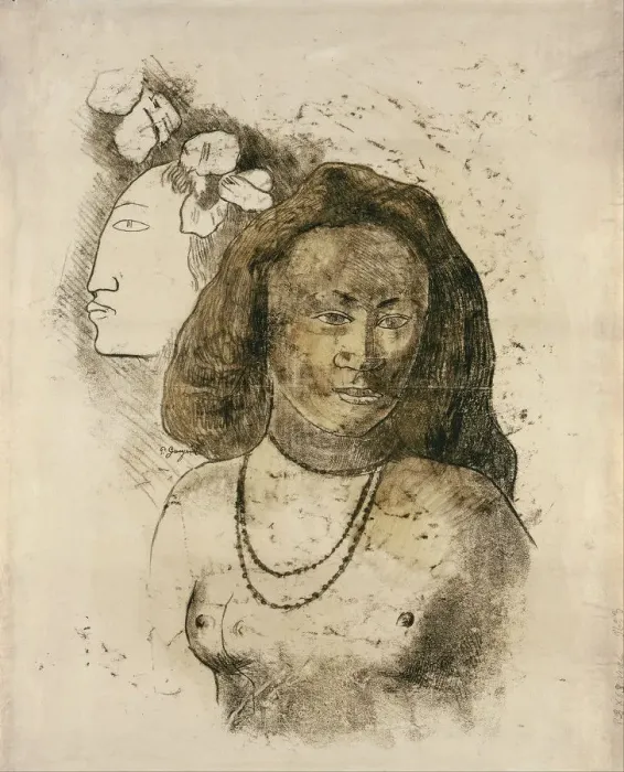 Framed Print : Tahitian Woman with Evil Spirit (L Esprit veille). Artist: Gauguin, Paul Eugene Henri (1848-1903) Framed Print : Tahitian Woman with Evil Spirit (L Esprit veille). Artist: Gauguin, Paul Eugene Henri (1848-1903)