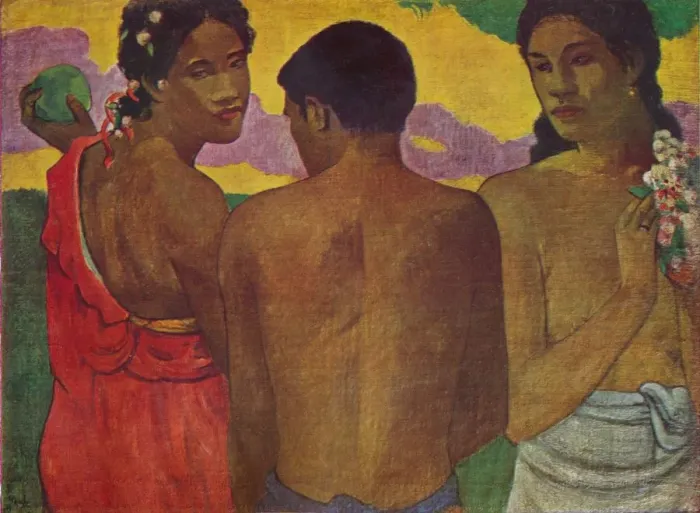 Framed Print : The Three Tahitians, 1899. Artist: Paul Gauguin Framed Print : The Three Tahitians, 1899. Artist: Paul Gauguin