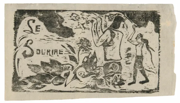 Framed Print : Tahitians, Flowers, and Leaves, headpiece for Le sourire, 1899 / 1900 Framed Print : Tahitians, Flowers, and Leaves, headpiece for Le sourire, 1899 / 1900