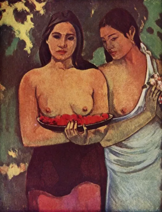 Framed Print : Tahitiennes Au Mango, 1936. Artist: Paul Gauguin Framed Print : Tahitiennes Au Mango, 1936. Artist: Paul Gauguin