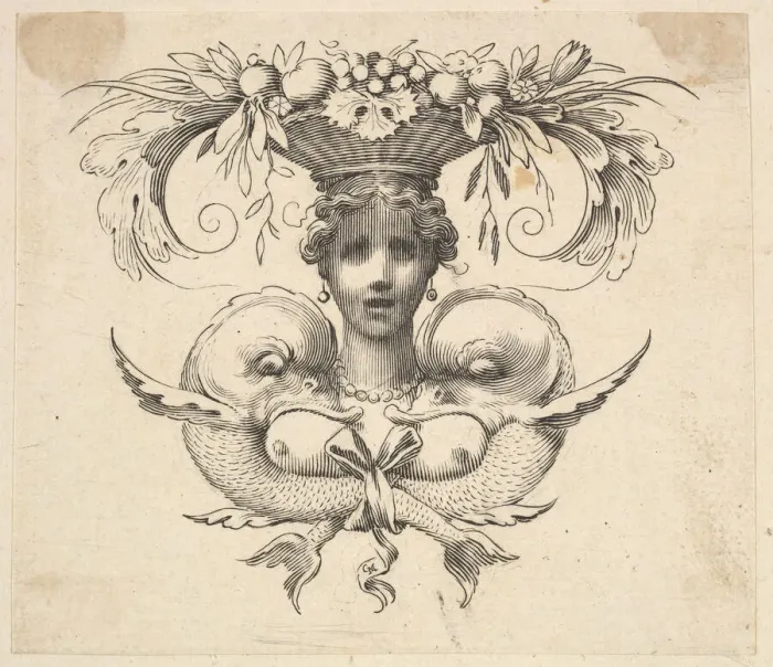 Framed Print : Tail-piece: Womans Head (Cul-de-lampe: Buste de femme). Creator: Claude Mellan Framed Print : Tail-piece: Womans Head (Cul-de-lampe: Buste de femme). Creator: Claude Mellan