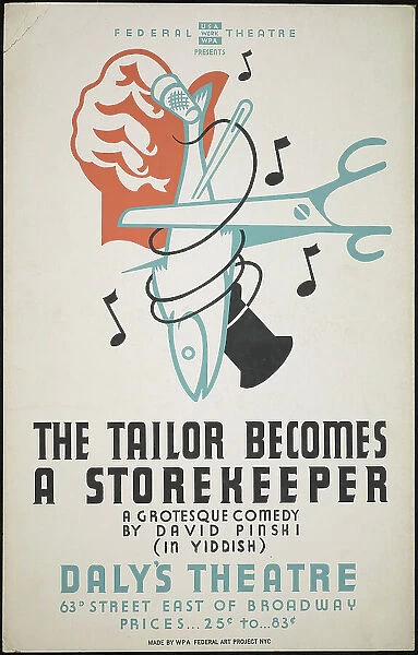 The Tailor Becomes a Storekeeper, New York, 1938. Creator: Unknown