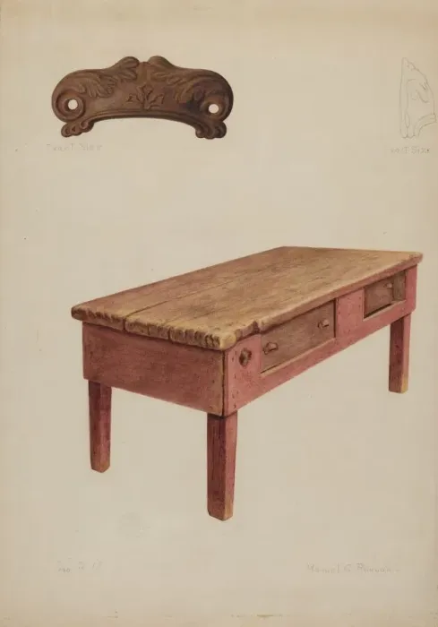 Framed Print : Tailors Bench, c. 1938. Creator: Manuel G. Runyan Framed Print : Tailors Bench, c. 1938. Creator: Manuel G. Runyan